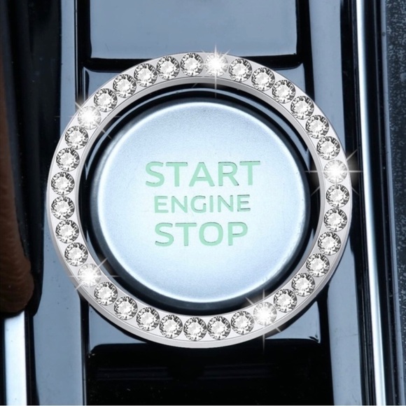 NWT Four Crystal Key Ignition Push Start Stop On Off Radio Volume Button Ring - Picture 3 of 7
